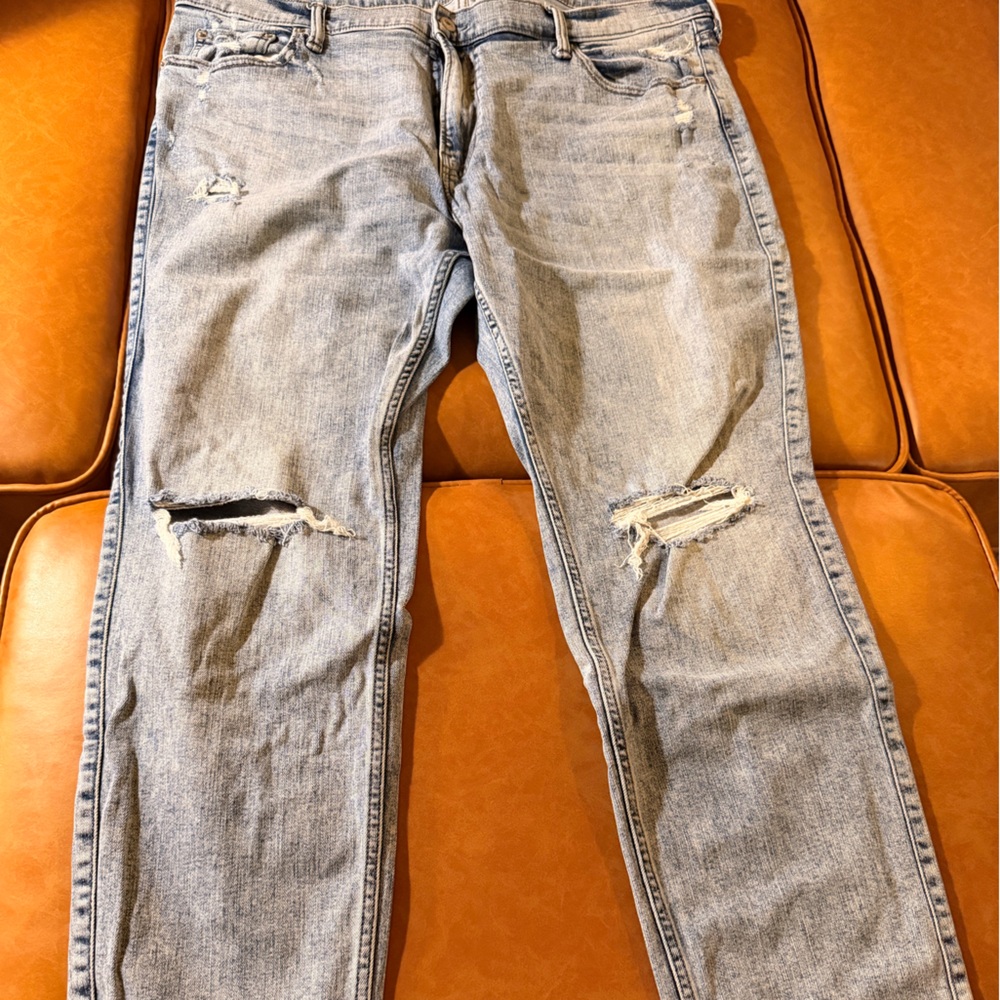 Abercrombie & Fitch Light Blue Ripped Jeans